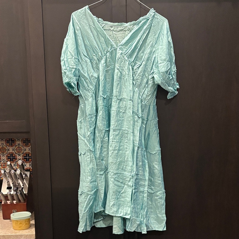 Light Blue V-Neck Dress